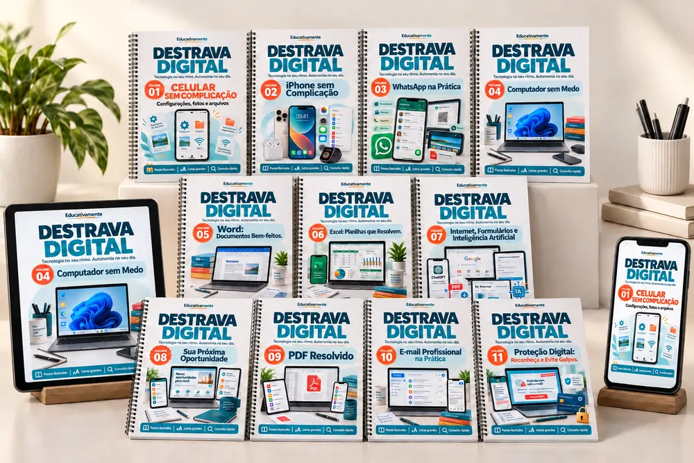 Destrava Digital aberto no celular, no tablet e no computador